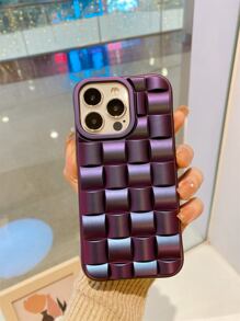 電鍍紋理質感手機殼 - 紫色 - 查看 1