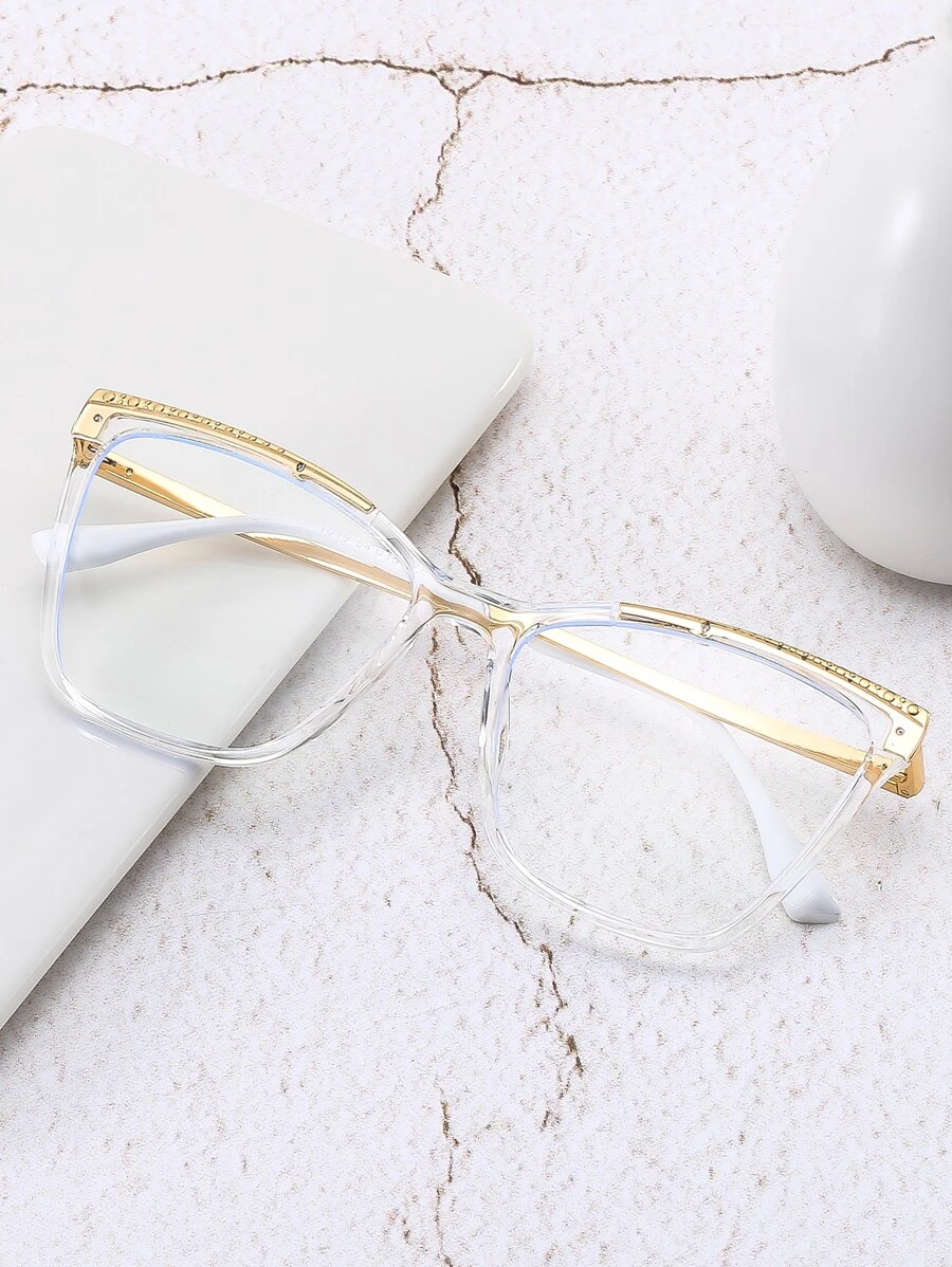 1 副金色透明男女通用眼镜 - 無色 - 查看 1