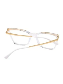 1 副金色透明男女通用眼镜 - 無色 - 查看 2