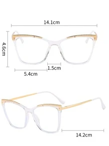 1 副金色透明男女通用眼镜 - 無色 - 查看 6