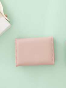 兔子裝飾錢包,花卉圖案小錢包女士手提包,熱粉色錢包 - 粉色 - 查看 5