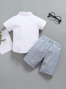 SOLOCOTE 2 Cái/bộ Quần Lưng Thun Trang Phục Trang Trọng Cho Bé Tiệc Bé Trai, Đám Cưới, Tiệc Dạ Hội - Xanh và trắng - Xem 2