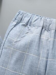 SOLOCOTE 2 Cái/bộ Quần Lưng Thun Trang Phục Trang Trọng Cho Bé Tiệc Bé Trai, Đám Cưới, Tiệc Dạ Hội - Xanh và trắng - Xem 4