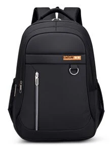 Waterproof Men Backpack Work 15.6 Inches Laptop Men Travel Backpack College School Backpack For Boy Girl Camping Bag, Schoolbag For Travel, College, School Bookbag Casual Backpack Rucksack Black Backpack School Supplies Men Gifts - Black - View 3