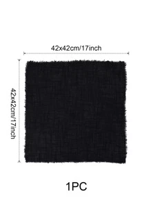 1 cái Khăn ăn Polyester, Khăn ăn bằng vải thô cho nhà hàng - màu đen - Xem 2