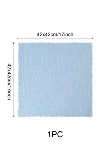 1 chiếc khăn ăn để bàn màu xanh, khăn ăn bằng vải polyester thô cho gia đình - Màu xanh lam - Xem 2