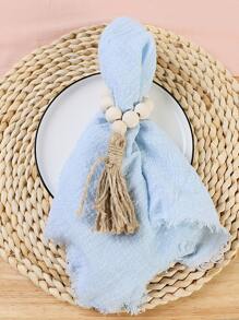 1 chiếc khăn ăn để bàn màu xanh, khăn ăn bằng vải polyester thô cho gia đình - Màu xanh lam - Xem 3