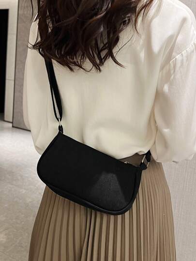 minimalista Bolso bandolera cremallera Bolsa cuadrada