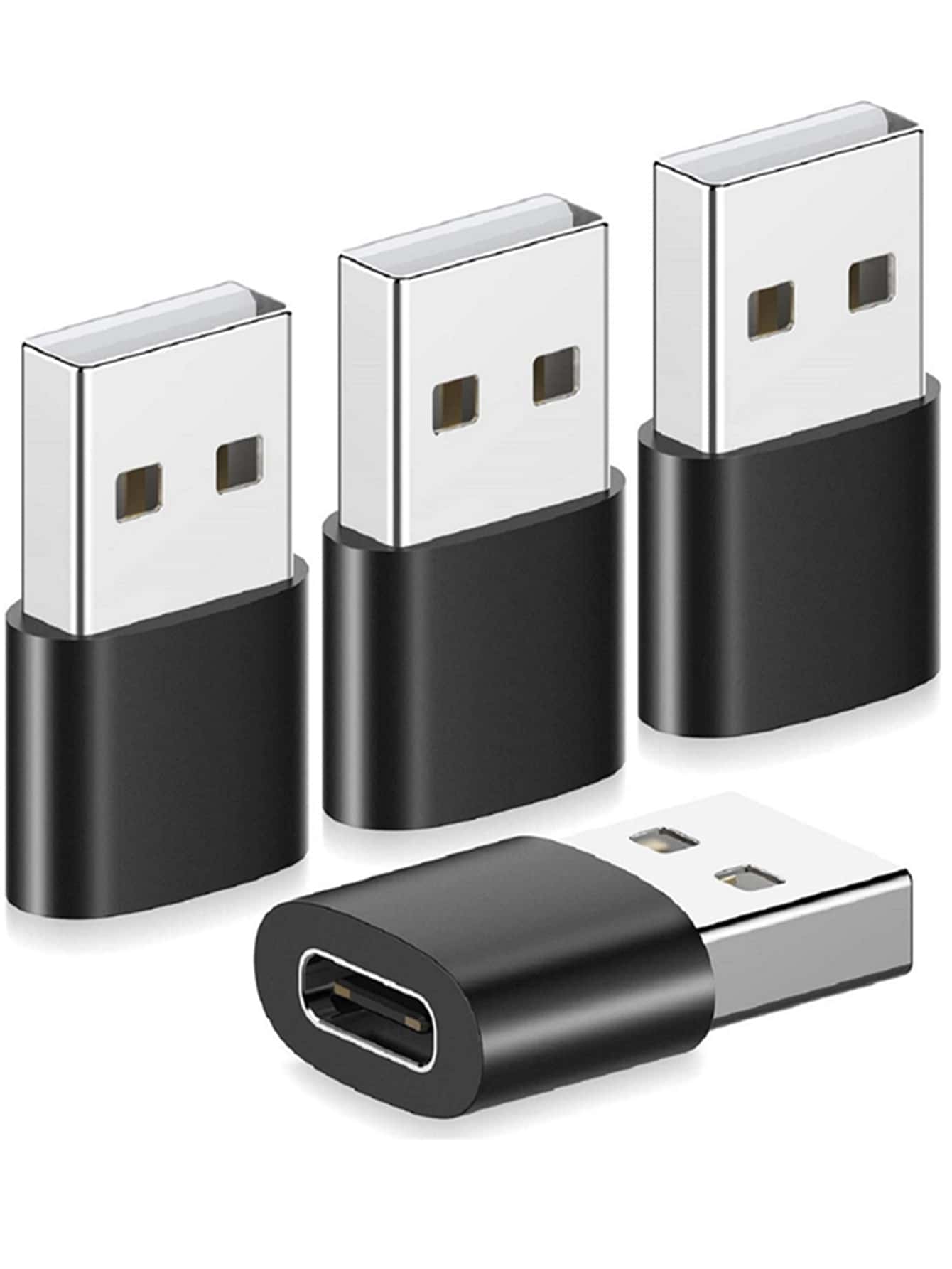 4入組鋁通用數據線轉換頭 - 黑色 - 查看 1