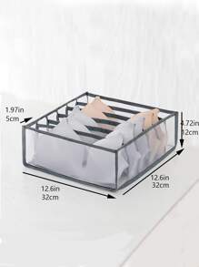 1 Màu Xám Tương Phản Ràng Buộc Đồ Lót Hộp Bảo Quản Hiện Đại Vải Không Dệt Mút Quần Lót Người Tổ Chức Bộ Chia Cho Gia Đình - Xám - Xem 2