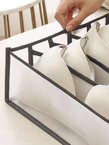 1 Màu Xám Tương Phản Ràng Buộc Đồ Lót Hộp Bảo Quản Hiện Đại Vải Không Dệt Mút Quần Lót Người Tổ Chức Bộ Chia Cho Gia Đình - Xám - Xem 3