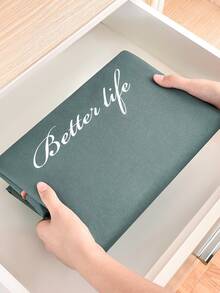 1入組滌綸可折疊收納袋臥室現代主義字母圖案被子收納袋 - 白色 - 查看 7