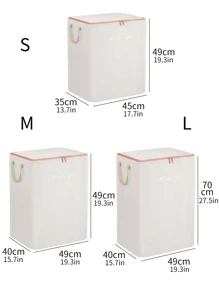 1入組滌綸可折疊收納袋臥室現代主義字母圖案被子收納袋 - 白色 - 查看 2
