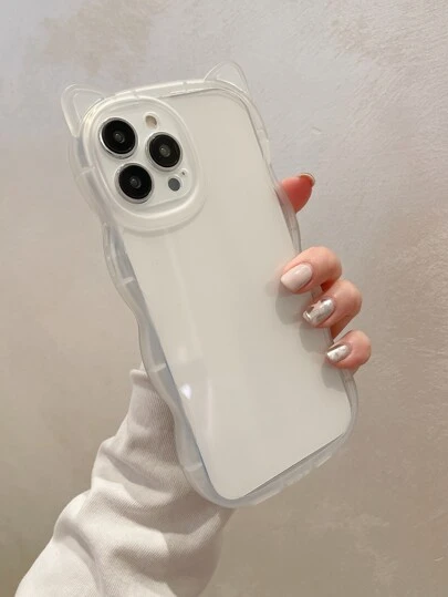 1 件时尚猫耳波浪形保护厚透明 TPU 材质手机壳适用于 7/8/7Plus/8Plus/X/XS/XR/XSMax/11/11Pro/11ProMax/12/12Pro/12ProMax/13/13Pro/13ProMax/14/14Pro/14ProMax/14Plus/15/15Pro/15Plus/15ProMax/16/16Pro/16Plus/16ProMax 防水防震防摔防刮