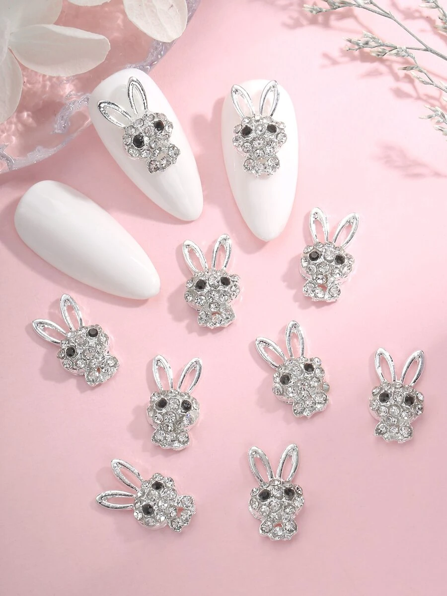 水晶玻璃美甲贴纸 DIY 指甲饰品 美甲宝石 美甲用品 指甲 - 銀色 - 查看 1