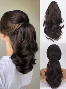 Tóc Ngắn Xoăn Đuôi Ngựa Tổng Hợp - màu nâu - Xem 1