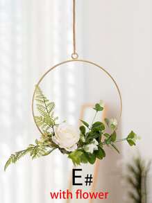 ROMWE 1pc Metal Geometric Decorative Hanging Rack Without Flower, Minimalist Iron Geometric Shaped Hanging Decoration For Home - Multicolor - View 2