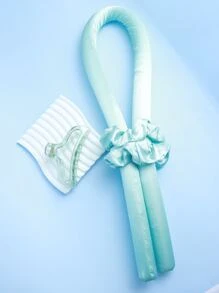 4 PIEZAS Bigudíes esponjosos y rizados de EVA para el cabello, rodillos para dormir y peluquería que crean ondas grandes - verde menta - Ver 1