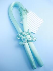 4 PIEZAS Bigudíes esponjosos y rizados de EVA para el cabello, rodillos para dormir y peluquería que crean ondas grandes - verde menta - Ver 2