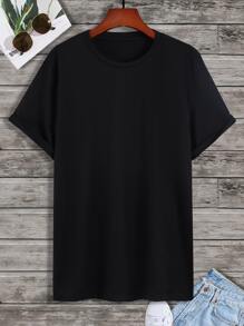 Manfinity EMRG Men T-Shirts Fit Crew Neck Short Sleeve Graphic Tee Street Summer Polyester - Black - View 2