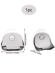 1入組塑料剃須刀架浴用極簡主義透明吸盤剃須刀儲物架 - 淺灰色 - 查看 4