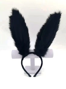 1 pieza Diadema con orejas de conejita sexy, adecuada para Halloween, disfraz de Pascua, accesorios para actuaciones en bares/clubes - Negro - Ver 12