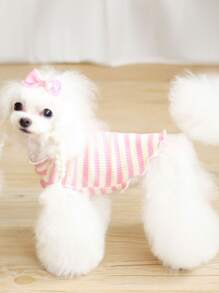 1pc Striped Print Pet Tee - Multicolor - View 1