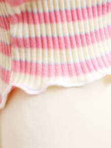 1pc Striped Print Pet Tee - Multicolor - View 4