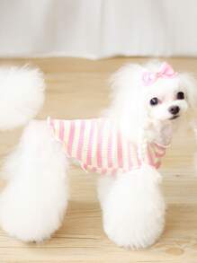 1pc Striped Print Pet Tee - Multicolor - View 5