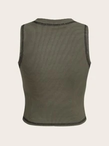 ROMWE Goth Eye Print Tank Top, School