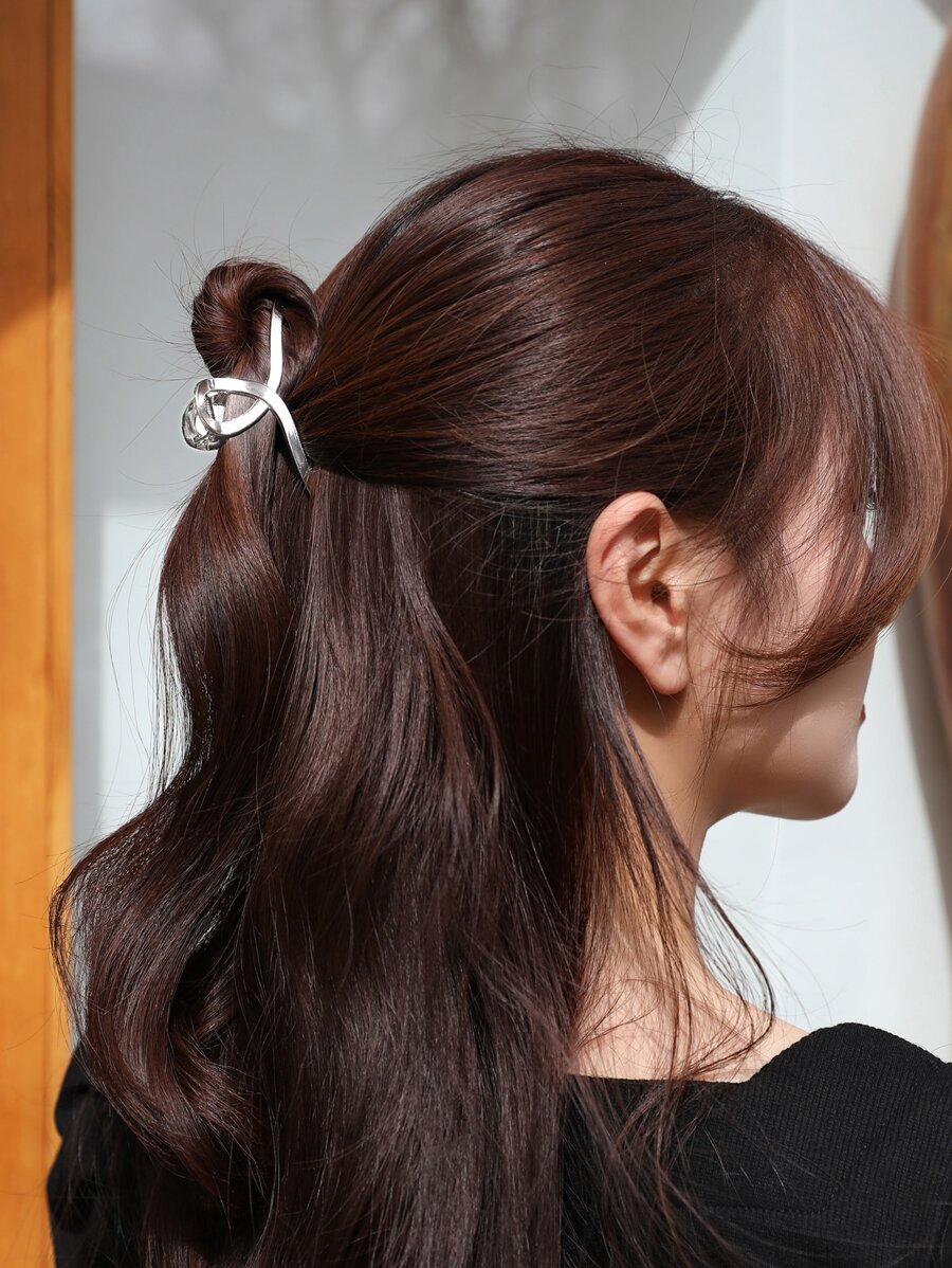 DAZY Clips rectos para el cabello, clips casuales, clips para el cabello, pinzas para el cabello, sujetadores para el cabello, pinzas para el cabello - Plateado - Ver 1