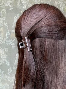 DAZY Square Design Hair Claw Casual Claw Clips Hair Clips Hair Jaw Clip Hair Clamps Hair Clutch Hair Catcher Clip - Black - View 3