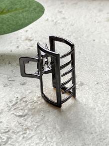 DAZY Square Design Hair Claw Casual Claw Clips Hair Clips Hair Jaw Clip Hair Clamps Hair Clutch Hair Catcher Clip - Black - View 4