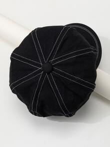 Gorra baker con diseño de puntada - Negro - Ver 2