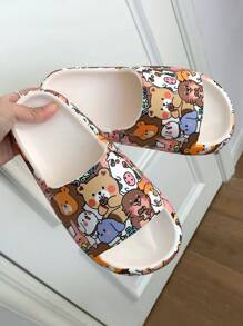 Mujer con dibujos animados león & con estampado de conejo Chanclas EVA preppy Chanclas - Multicolor - Ver 3