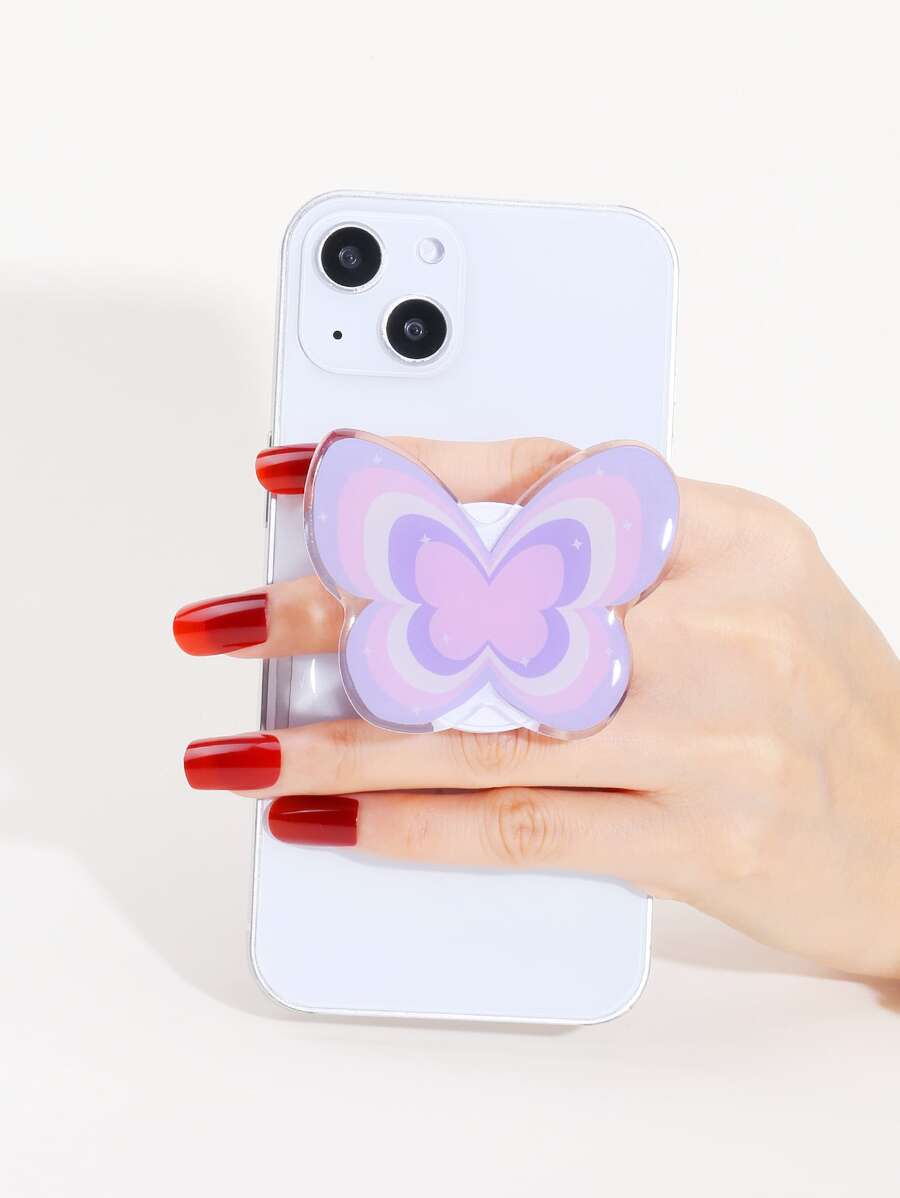 Butterfly Shaped Stand-Out Phone Holder - Multicolor - View 1
