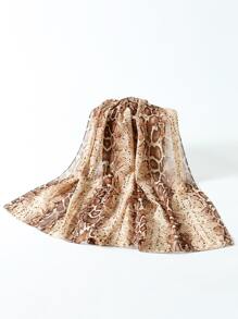 Snakeskin Print Scarf - Multicolor - View 2
