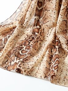 Snakeskin Print Scarf - Multicolor - View 3