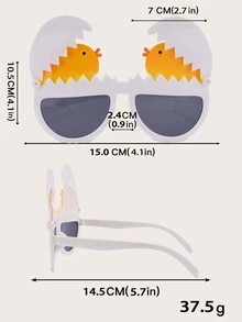 Gafas de moda con diseño de pollo de dibujos animados - Gris - Ver 3