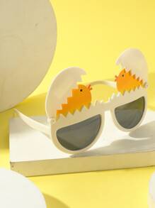 Gafas de moda con diseño de pollo de dibujos animados - Gris - Ver 4