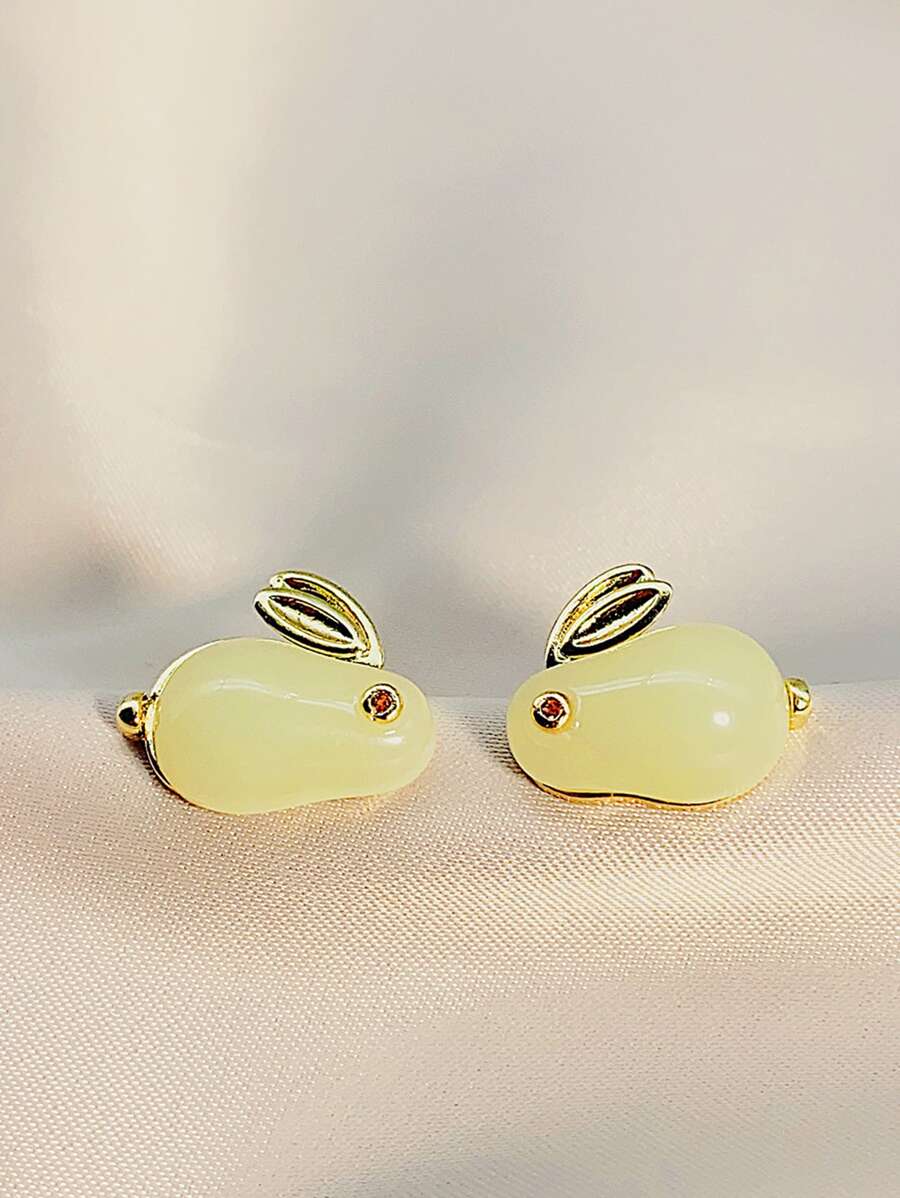 Rabbit Design Stud Earrings | SHEIN USA