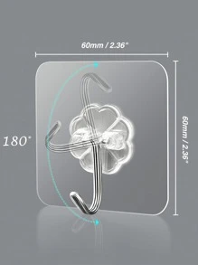20入組/套塑料壁掛鉤簡約銀色家用免打孔壁掛鉤 - 無色 - 查看 3