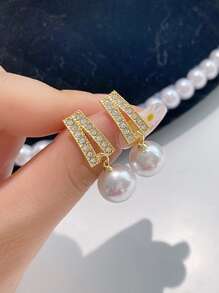 Bông tai trang trí ngọc trai giả - Nhiều màu - Xem 2