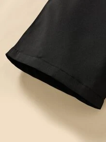 SHEIN Toddler Girls Heart Print Halter Neck Belted Jumpsuit