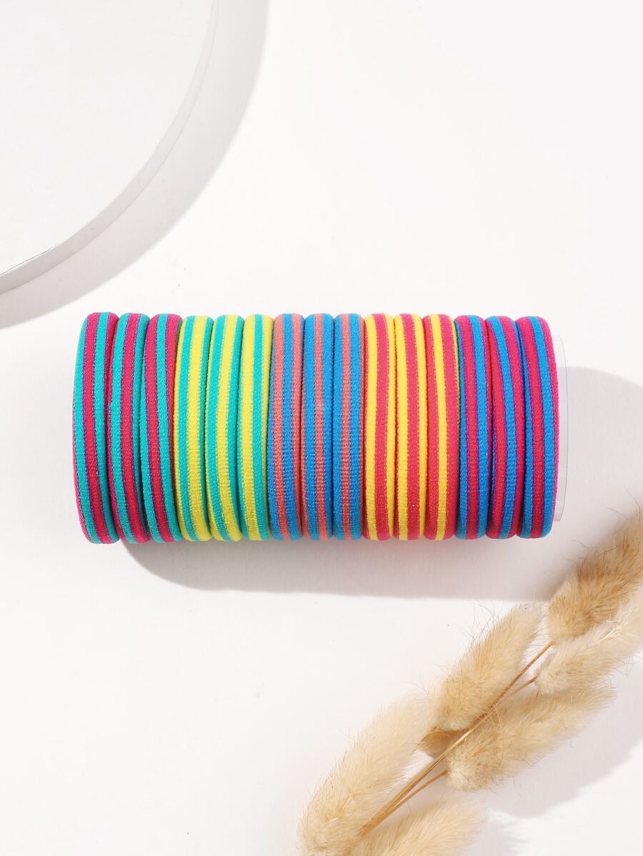 16pcs Solid Hair Tie - Multicolor - View 1