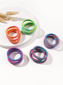 16pcs Solid Hair Tie - Multicolor - View 3