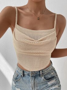 Chiquease Solid Crop Cami Top - Apricot - View 3