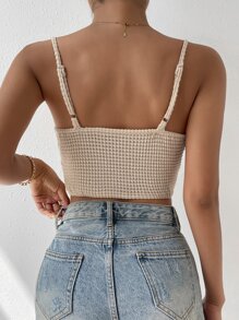 Chiquease Solid Crop Cami Top - Apricot - View 2