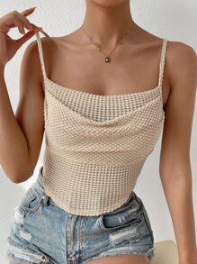Chiquease Solid Crop Cami Top - Apricot - View 4