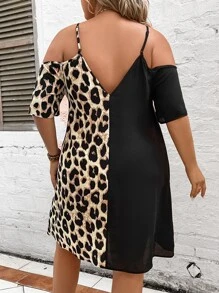 SHEIN LUNE Đầm Plus Size Túi Khối Màu In hoa Báo Giải trí - Nhiều màu - Xem 2